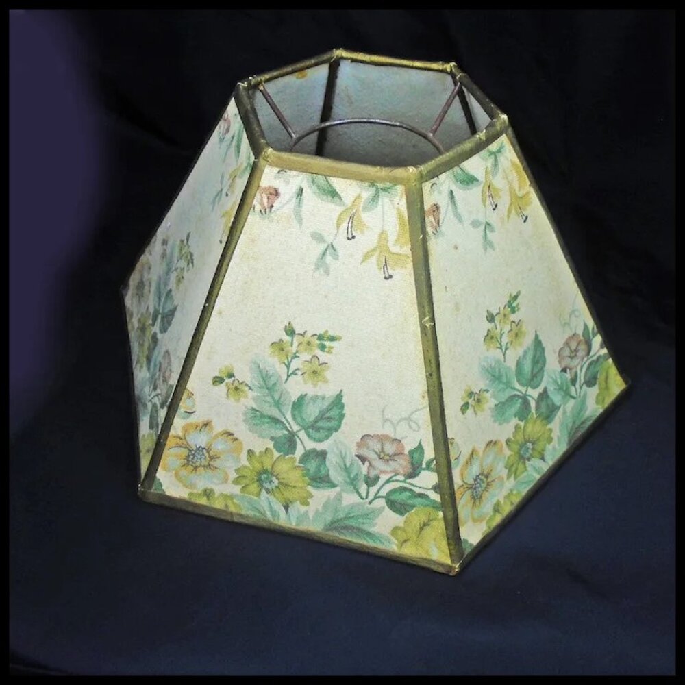 Floral Lampshade EASY Sits on Lightbulb! Vintage ANY Lamp Light Shade - Picture 8 of 11